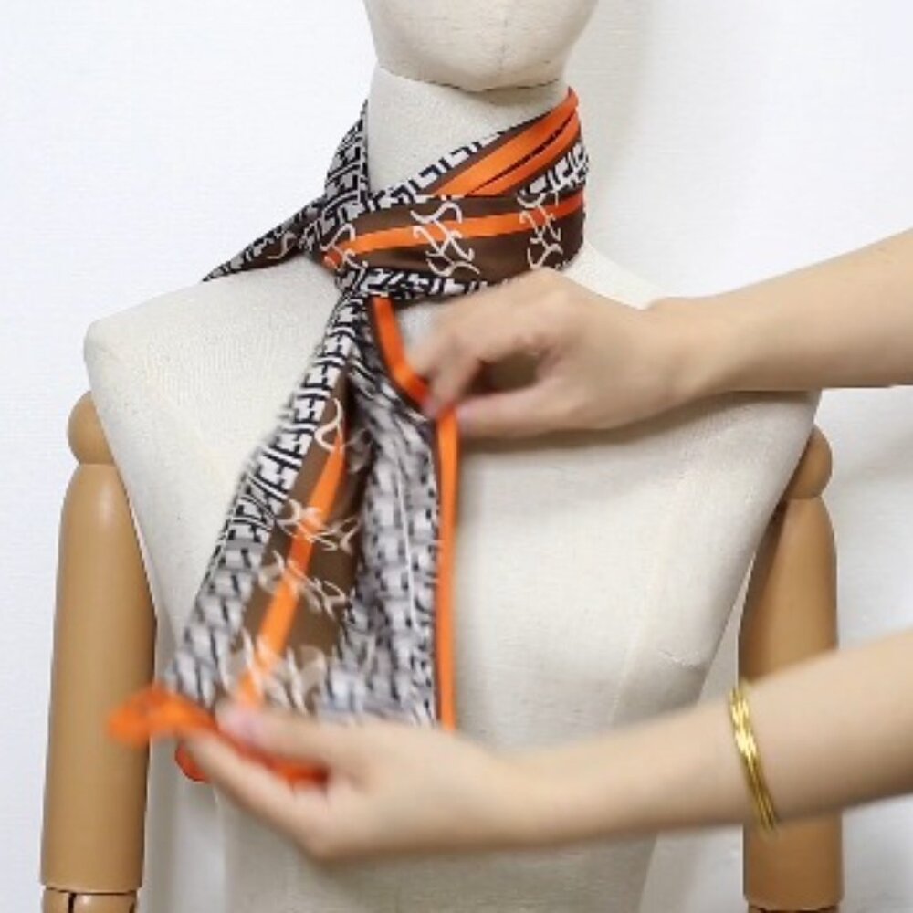 Satin Silk Scarf Elegant Multi-Function Head Wrap… - image 8